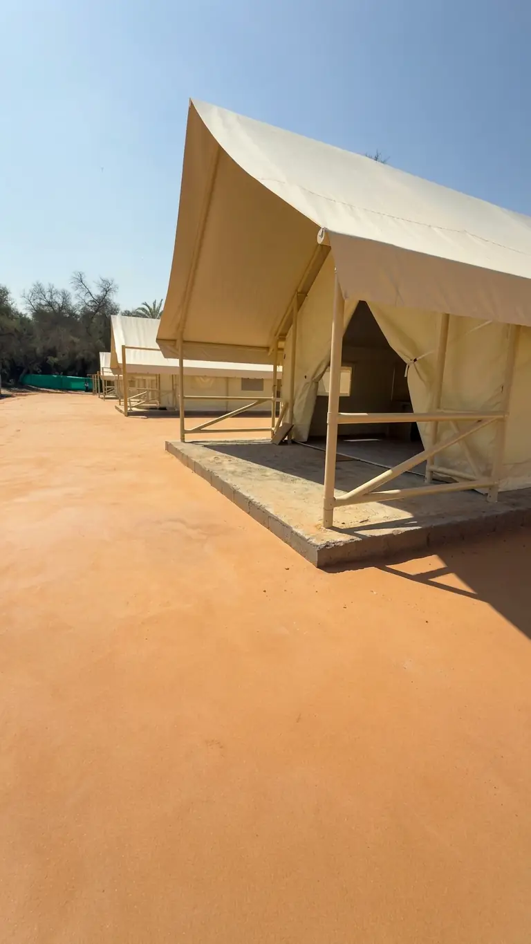 Red sand stabilization project in a community park area, Abu Dhabi